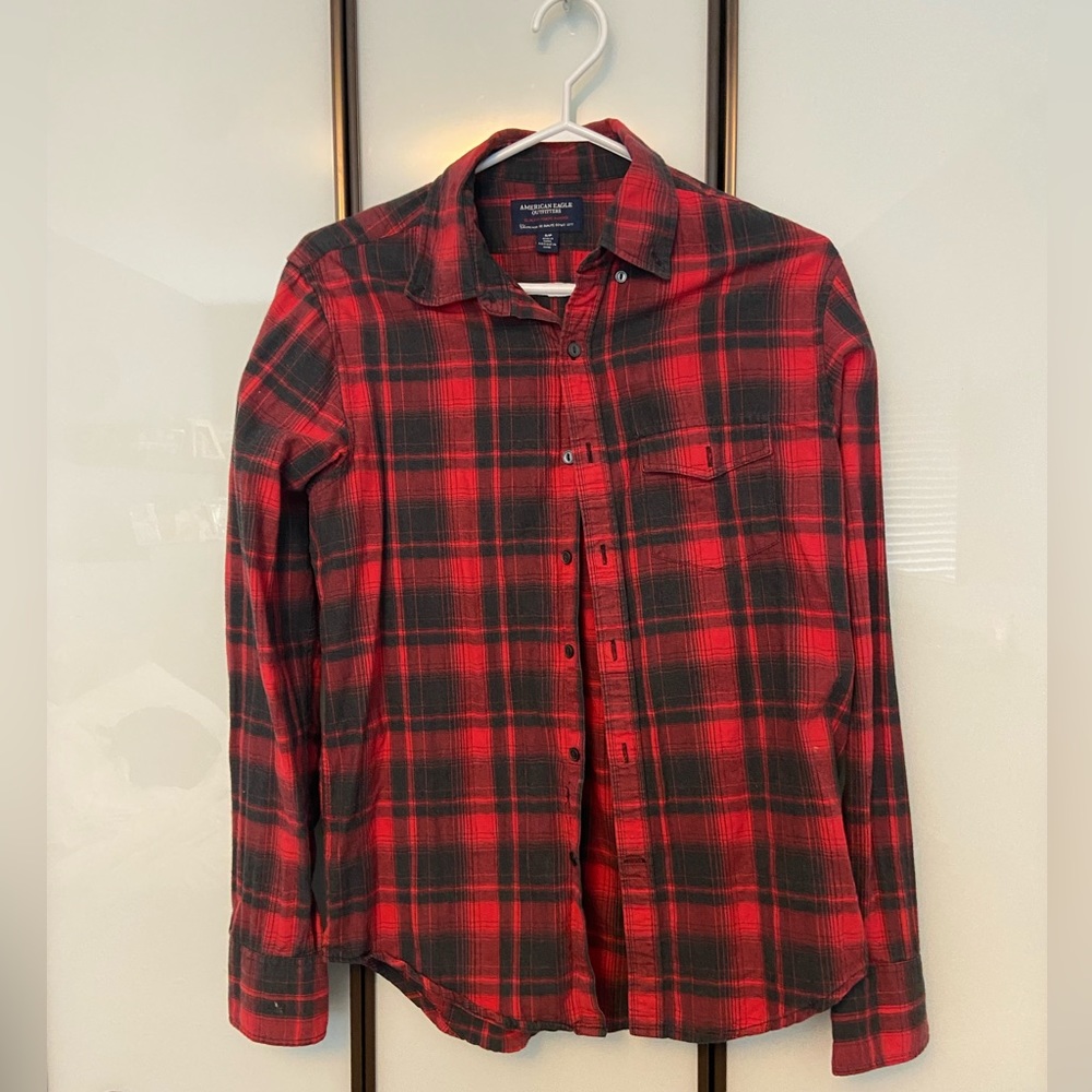 American eagle plaid shirt slim fit men’s